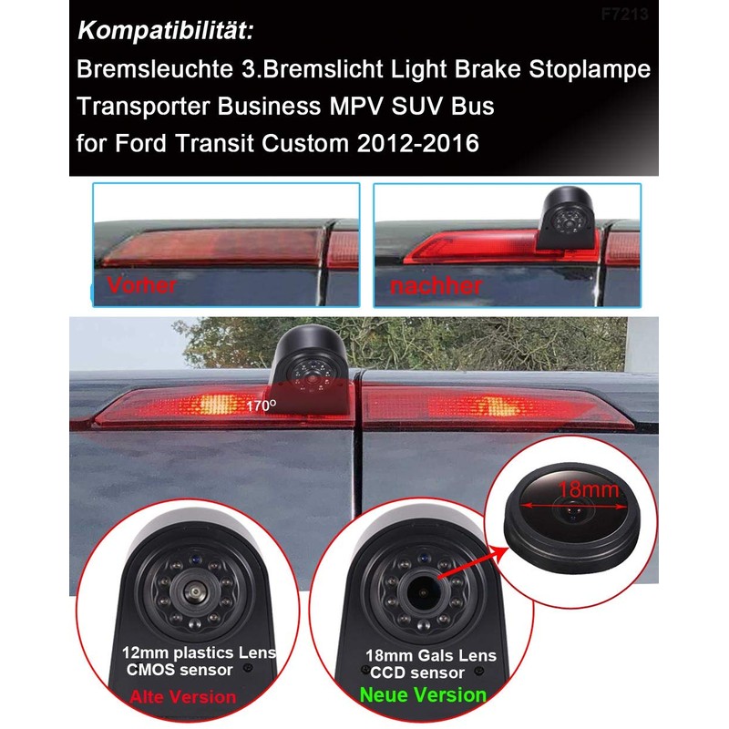 1280x720pixel 1000TV Lines Rear View Camera Integrated in 3rd Brake