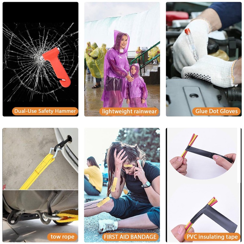 Car Emergency Roadside Tool Kit, Emergency Kits for Vehicles, Road