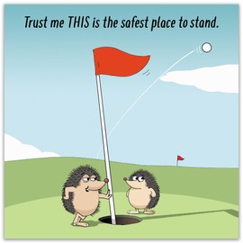 Twizler Funny Golf Card - Safest Place - Blank Inside - Humor Golf Birthday Card for Men or Women - Golfer Fathers Day - Anniversary - Retirement