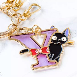 Studio Ghibli Kiki's Delivery Service "STAIN GLASS" INITIAL "Y" KEYCHAIN  Sent From USA MINT