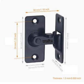 Door Hasp Latch 90 Degree, Stainless Steel Safety Angle Locking Latch Pocket Door Lock Screen Door Lock Sliding Door Latch for Push/Sliding/Barn Door