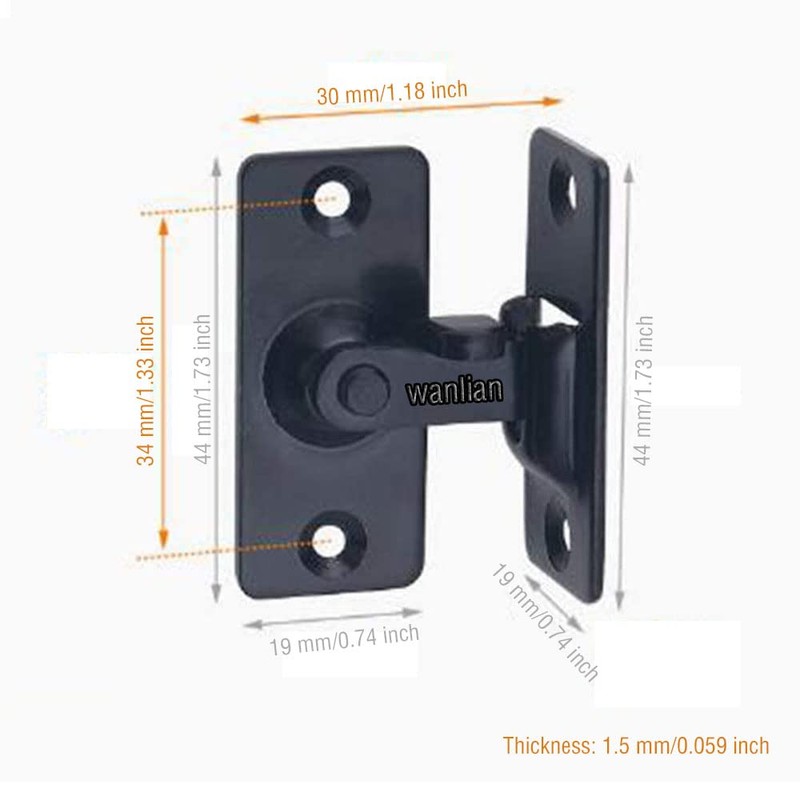 Door Hasp Latch 90 Degree, Stainless Steel Safety Angle Locking