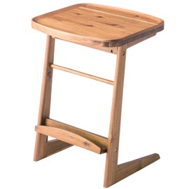 AZUMAYA Coffee Side Table Tray Edge Table Top Natural Acacia Wood Material 21.3" inches Height NET-724 Home and Living