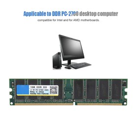 Tosuny 1G Desktop Memory, 1GB 333MHz 2.5V 184-Pin DDR-PC-2700 Desktop Computer Memory Compatible with and Motherboards