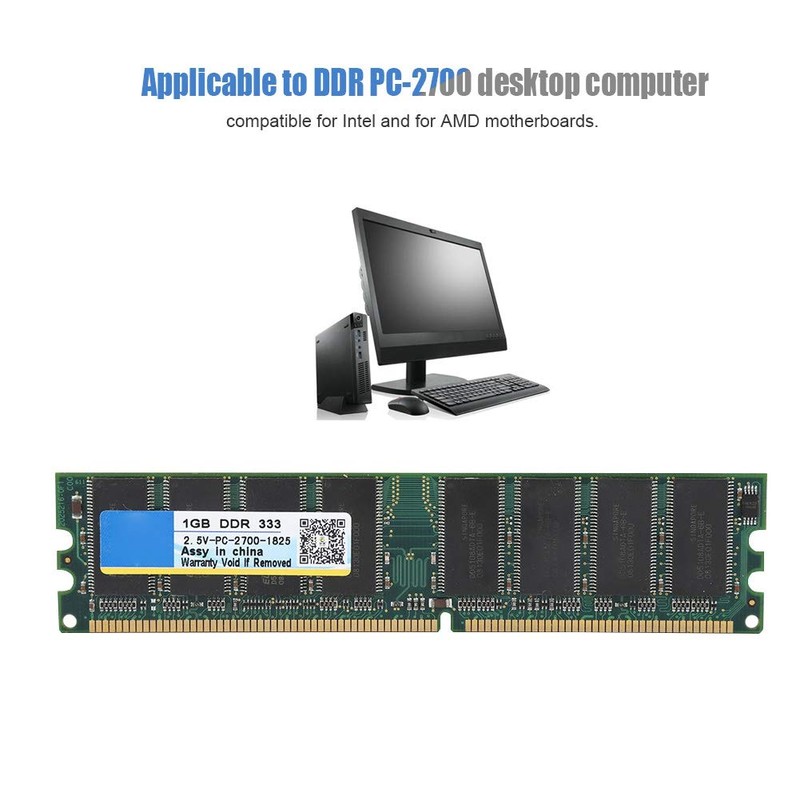 Tosuny 1G Desktop Memory, 1GB 333MHz 2.5V 184-Pin DDR-PC-2700 Desktop