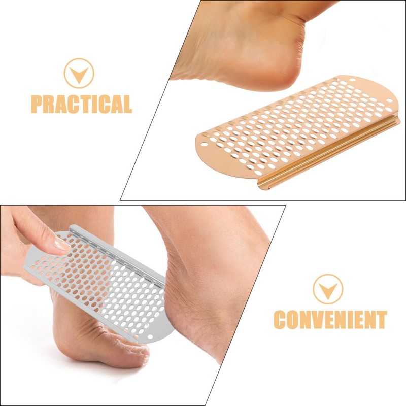 FRCOLOR 2-piece Stainless Steel Foot Scraper Exfoliator for Foot File