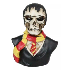 Ebros Gift Scary Potter Sorcerer Gryffindor Skeleton With Scarf And Glasses Mini Figurine