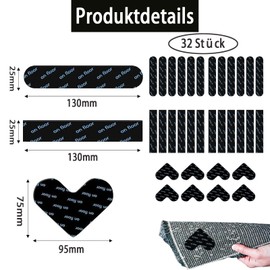 Non-Slip Mat for Carpet, Non-Slip Underlay, Three Styles, Washable and Reusable, Non-Slip Stopper Pads, Easy to Remove, Non-Slip Stop for Easy Carpet Cleaning