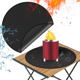 Round Fire Protection Mat, 18 Inch Waterproof Fireproof Mat, Outdoor Fireproof Mat, Foldable Fireproof Mat, Fireproof Grill Rug Outdoor, for Floor, Lawn and Camping