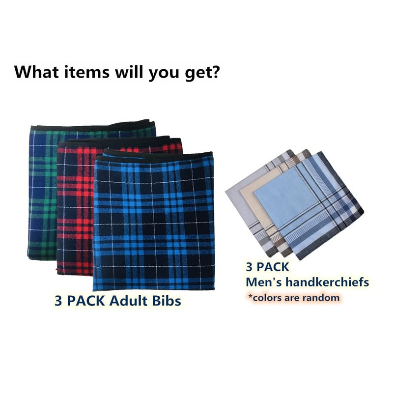 smile wood 3 PACK Adult Bibs For Eating - Waterproof