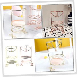 Housoutil 2pcs Powder Puff Container Metal Makeup Sponge Holder for Easy Storage Drying Breathable Beauty Sponge Shelf for Daily Use Organization