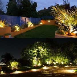 AHSELLUS Low Voltage Landscape Lighting Spotlights Outdoor Landscape Lights LED Garden Spot Lights 5W 500LM 12V 24V IP66 Waterproof Landscaping Lights for Pathway Yard Walls Trees Flags(4 Pack)