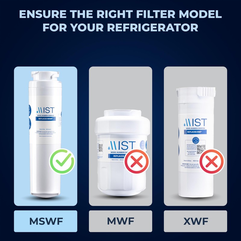 Mist MSWF Refrigerator Water Filter Replacement, Compatible with GE Models: