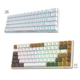 RK ROYAL KLUDGE RK61 Brown Switch White & RK84 LMT Macchiato White Bundle