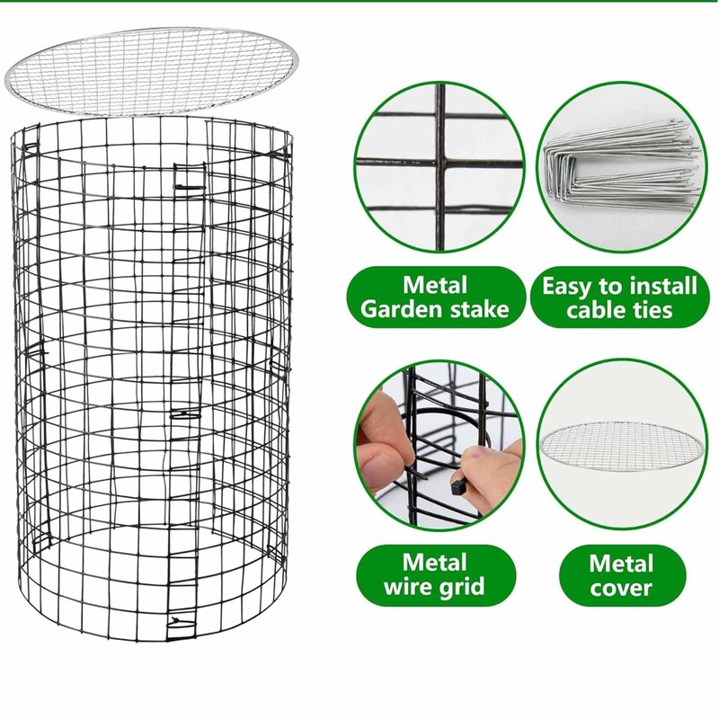 6 Pack Wire Plant Protector with Cover, 23.15" x 12.32"