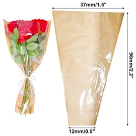 BUXIMN 25pcs Flower Sleeves for Bouquets, Flower Wrapping Paper Wrap Packing Bags for Florist Supplies Wedding Festival (Large)