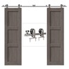 CCJH 7FT/84'' Stainless Steel Sliding Track Barn Door Hardware Kit