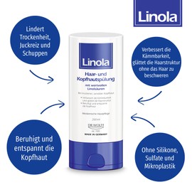 Linola Hair and Scalp Conditioner - 2 x 200 ml | Conditioner for Dry and Sensitive Scalp | Relieves Itching | No Microplastics