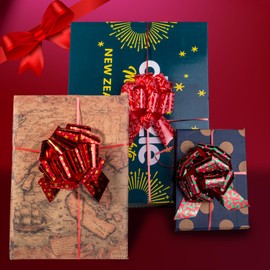 12 PCS Christmas Pull Bows for Gift Wrapping with Ribbon 5” Wide Boxing Day Decorations, Holiday Décor Xmas Present Gift Wrapping Christmas Decorations