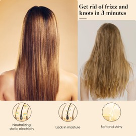 GAINWELL Bamboo Hair Brush for Hair Growth, Natural Bamboo Bristles Detangling Wooden Paddle Hairbrush for Massaging Scalp, for Women Men and Kids, for All Hair Types, with Ergonomic handle