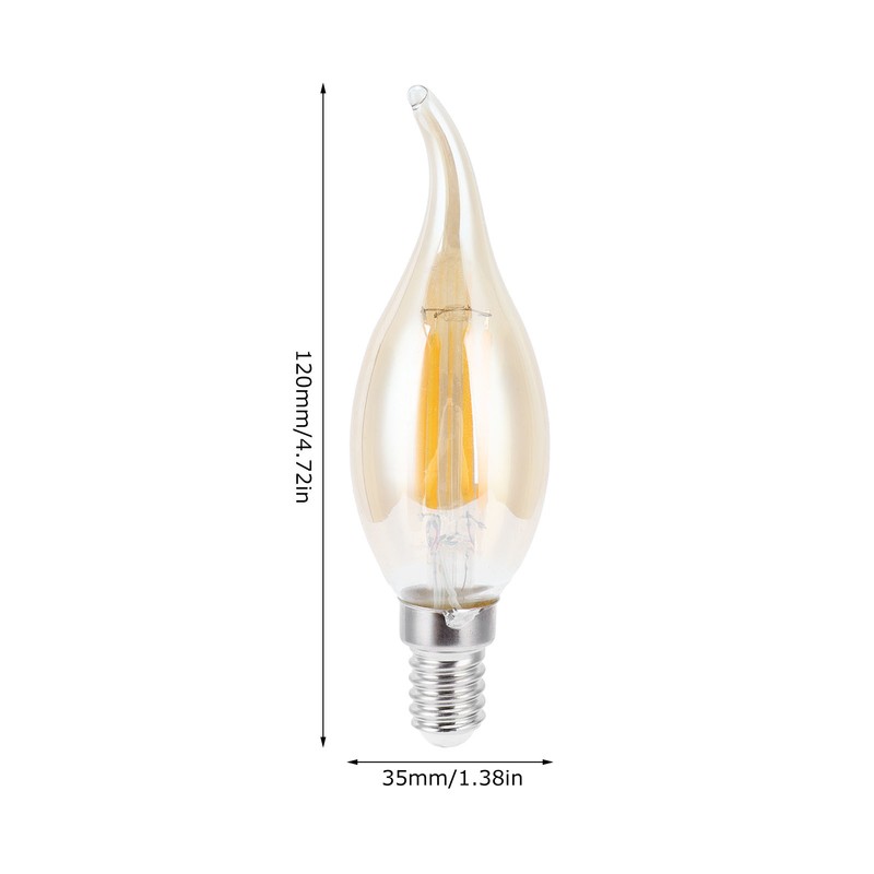 10PCS C35 LED Gold Filament Bulb 2700K 4W E14 Base