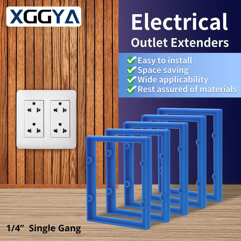 XGGYA 1/4” Double Gang Receptacle Outlet Box Extender,Blue Electrical Outlet