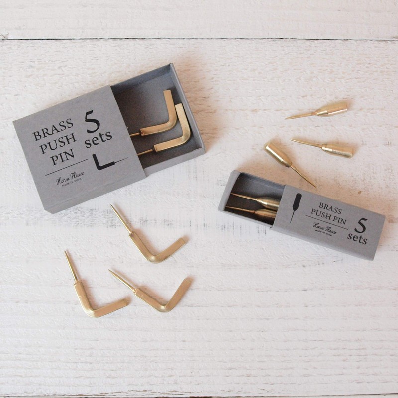 Horn Please by Recreational Vehicle BRASS Push Pin L Hook