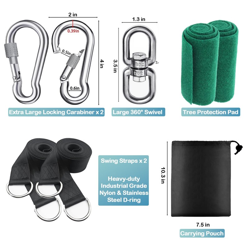 igolfluck Tree Swing Straps Hanging Kit 4FT/8FT/15FT/20FT/25FT, Extra Long Tree