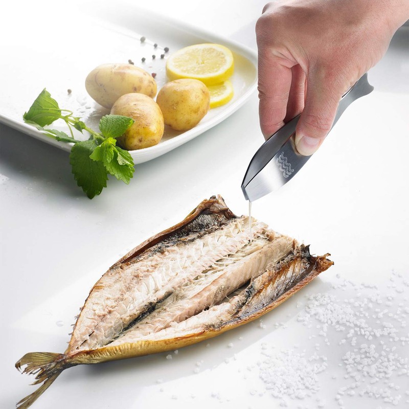 Westmark Fish Bone Tweezers, with Scale Embossing and Fin-Shaped Tweezer