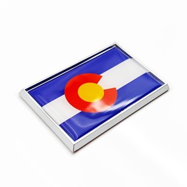 Perdecor Colorado Flag Sticker Emblem Decal Car Chrome Flags, 2 Pack, 3 x 2 inches