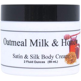 Eclectic Lady Oatmeal Milk And Honey Satin and Silk Cream, Body Cream, Body Lotion, 2 oz - Handcrafted in USA - Perfect For Women