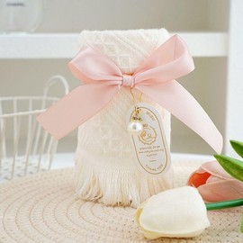 Towel gift in return Ribbon hand towel pink ribbon set 1P