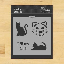 I Love My Cat Cookie and Craft Stencil by Designer Stencils