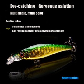 Senvenelec 5 x 3D eyes lure, crank baits, sea and freshwater fishing baits, artificial bionic rigid baits.