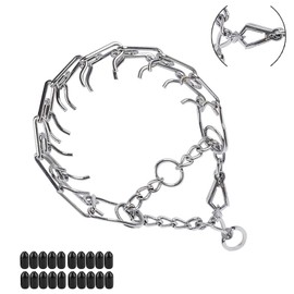 Prong Training Collar for Dogs, Adjustable Dog Pinch Collar with Quick Release Buckle, Dog Collar for Small Medium Large Dogs, Extra 2 Links and Caps (M(14-18" Neck, 3.0mm))