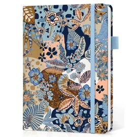 Lined Journal Notebook for Women & Men, Hardcover Leather Journal for writing, A5 College Ruled Notebook for Work & Note Taking, Perfect for Office School Home Supplies, 160 Pages, Lineage Floral
