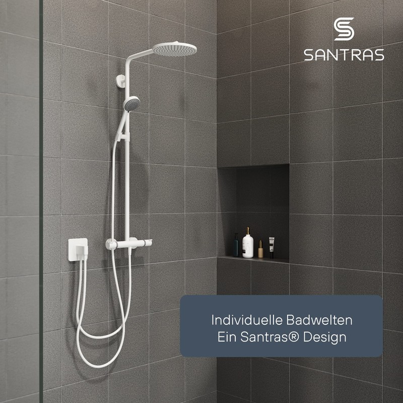SANTRAS® Premium Shower Hose White 1.50 m with Flow Limiter