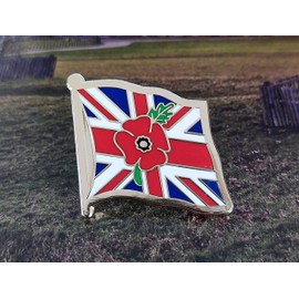 2024 Remembrance Day Pin Badges Union jack flag Red Poppy Pin Badge Brooch (1pc)
