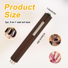 Gosknor 3 In 1 Nail Magnet for Cat Eye Gel Polish, Multifunctional Nail Tool with Strong Magnetic Perfect for DIY Various Cat Eye Nail Designs Beginners & Professional Use (Brown)