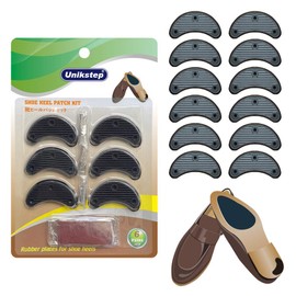 Unikstep 6 Pairs Shoe Heel Repair Patches, Sole Repair and Replacement Heel Pads for Shoe Repair, Shoe Repair Kit, Sole Protection and Anti-Slip Accessories Shoe Heel Protection Rubber for Men and