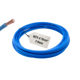 CusoTec H07V-K 10 mm² Wiring Cable 5 Metres Single Wire Wire Black Brown Grey Blue Green Yellow