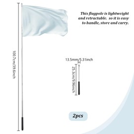AHANDMAKER 2Pcs 3.3ft Tour Guide Flag Pole, Telescopic Handheld Flagpoles with Clips Teaching Pointer Stick Telescoping Banner Flag Pole Pointer for Tour Guide Teaching Horse Training Totem Pole