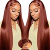 EECBN 26 Inch Reddish Brown Lace Front Wigs Human Hair