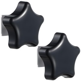 Feekoon Camper RV Awning Brace Knob Replacement Parts with Nut Kit, 2 Packs Black Adjustment Knob Bolt Replacement for A&E RV Awning Accessories (Pentagram Style)