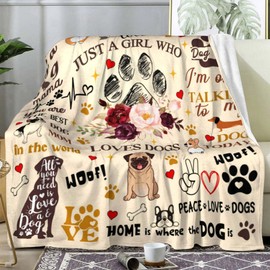 INTEKLY Dog Gifts Blanket for Pet Owners, Lovers, Adults, Women, Girls - Cute Puppies Throw for Christmas, Thanksgiving - 60"X50"