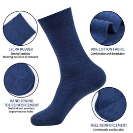 R RELAXIFE - Calcetines clásicos de algodón para hombre, ligeros, para oficina, negocios, cómodos, casuales, color negro, paquete de 6, Multicolorido, 10-14