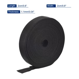 sourcing map Lightweight Polypropylene Webbing Strap 20mm(0.8") 25 Yard Backpack Strapping Band Black for Outdoor Luggage Cargo Straps - 23m
