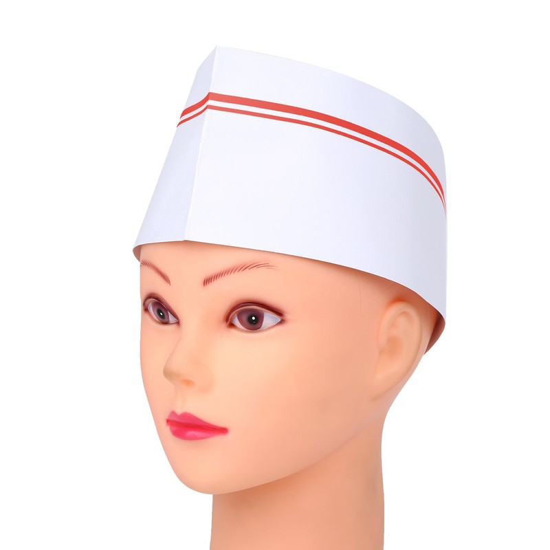 BBTO 10 Pieces Soda Jerk Paper Hats Food Server Cap