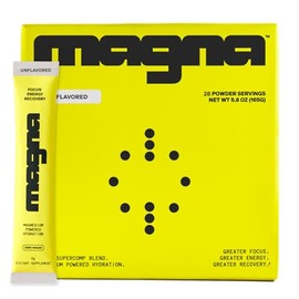 Magna Mezcla de bebida en polvo con electrolitos MAGNA para hidratación, energía y concentración con L-treonato de magnesio, sodio, potasio, vitamina 