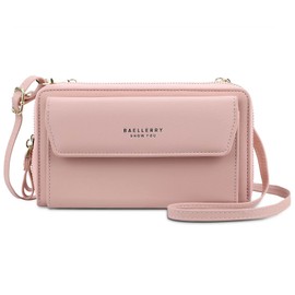 FORRICA Multi-functional Smartphone Pouch, Women's Wallet, Popular, Shoulder Bag, Crossbody Bag, Mini Crossbody Bag, Smartphone Pochet, Large Capacity Wallet, Pink